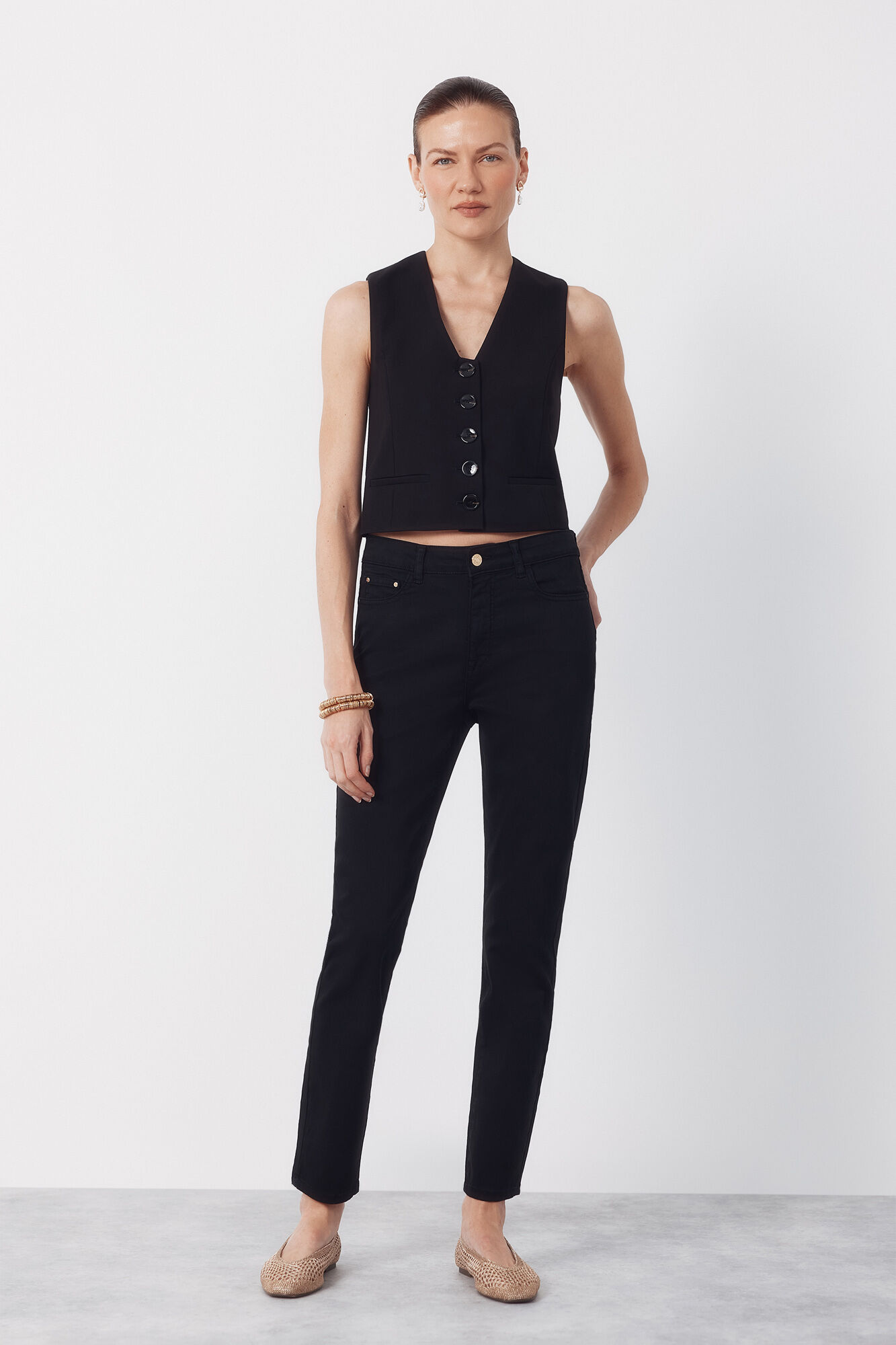 Cortefiel Jeans Sensational Skinny colour Black