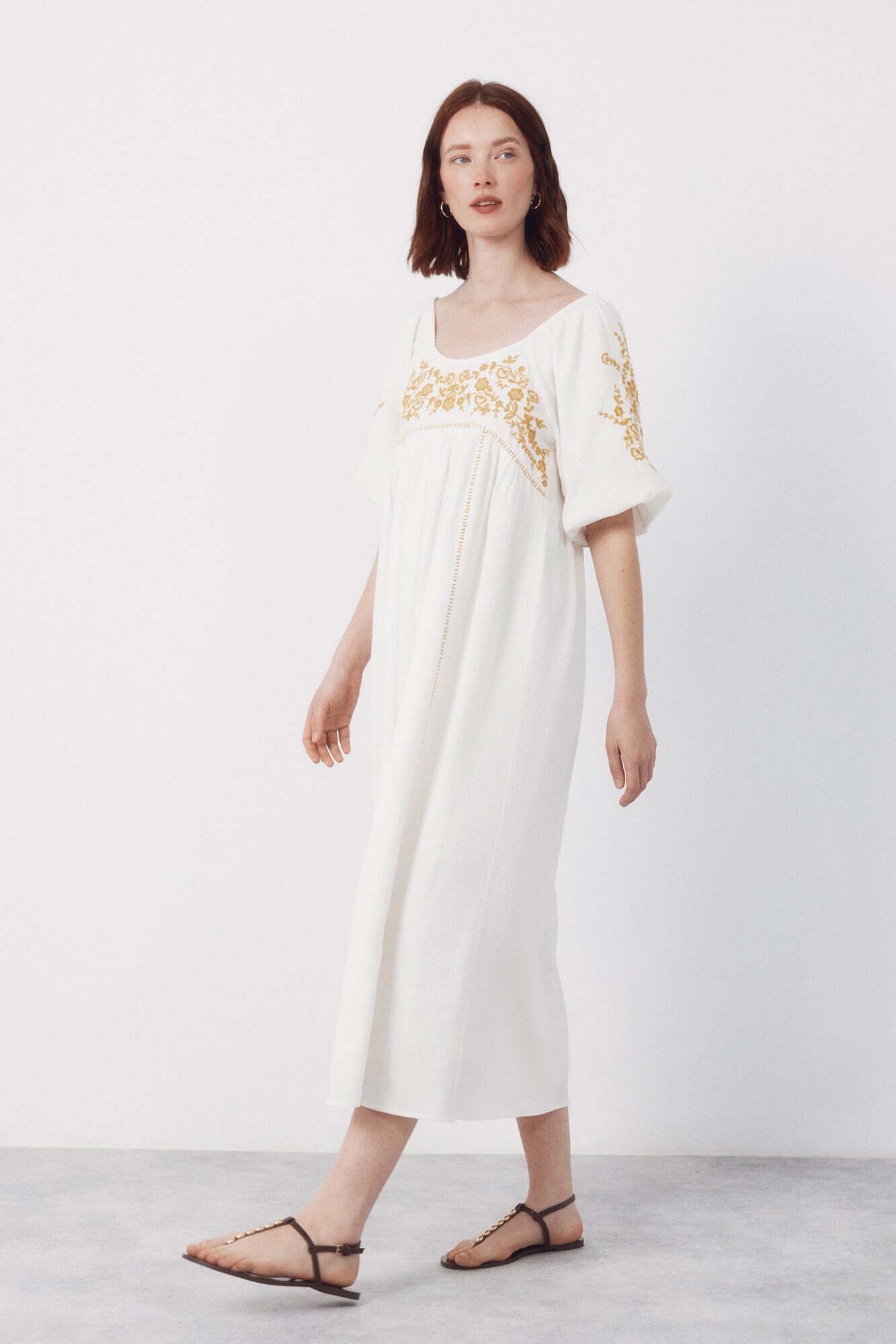 Cortefiel Embroidered dress