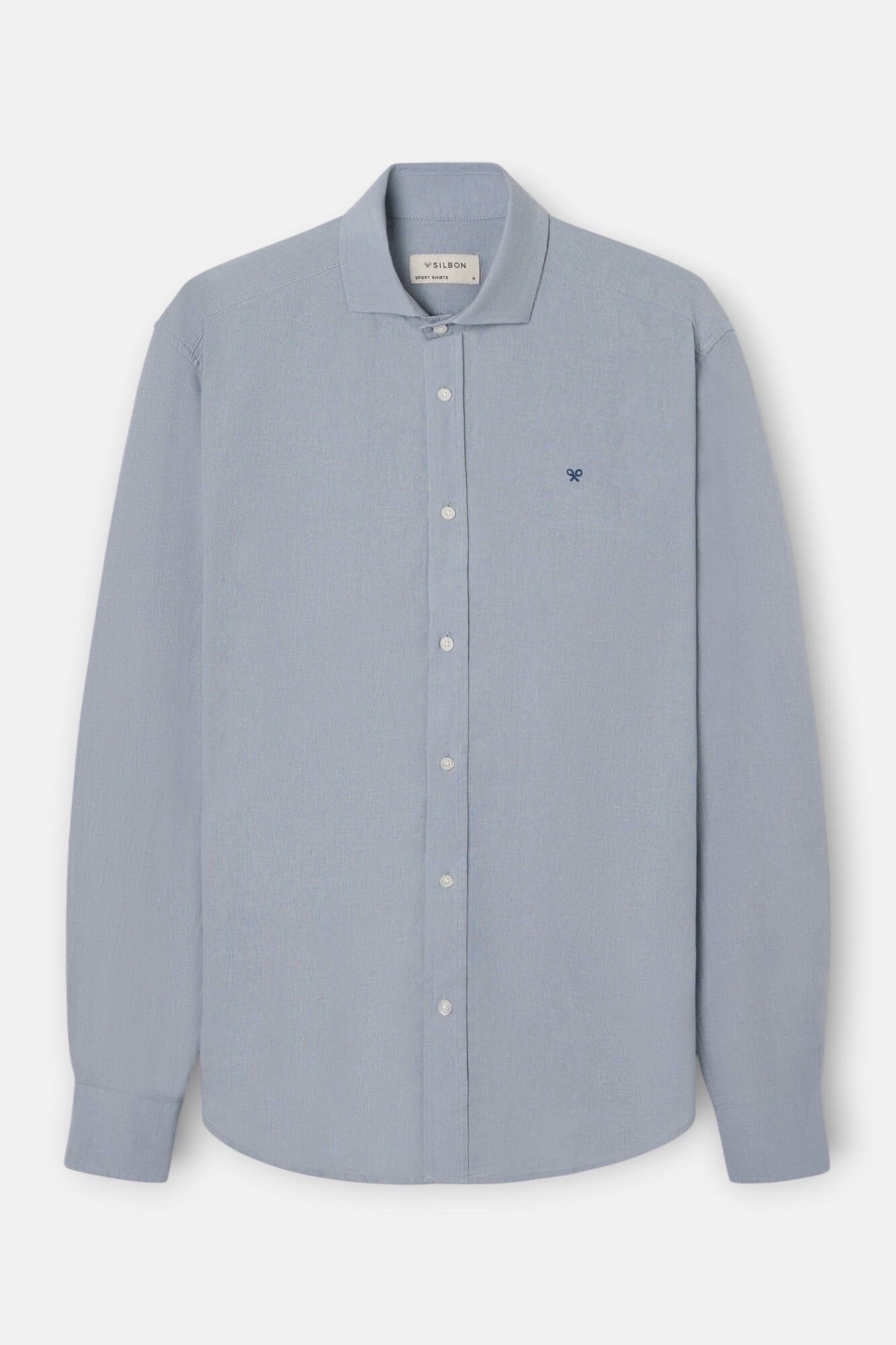 Silbon Camisa sport em linho Azul