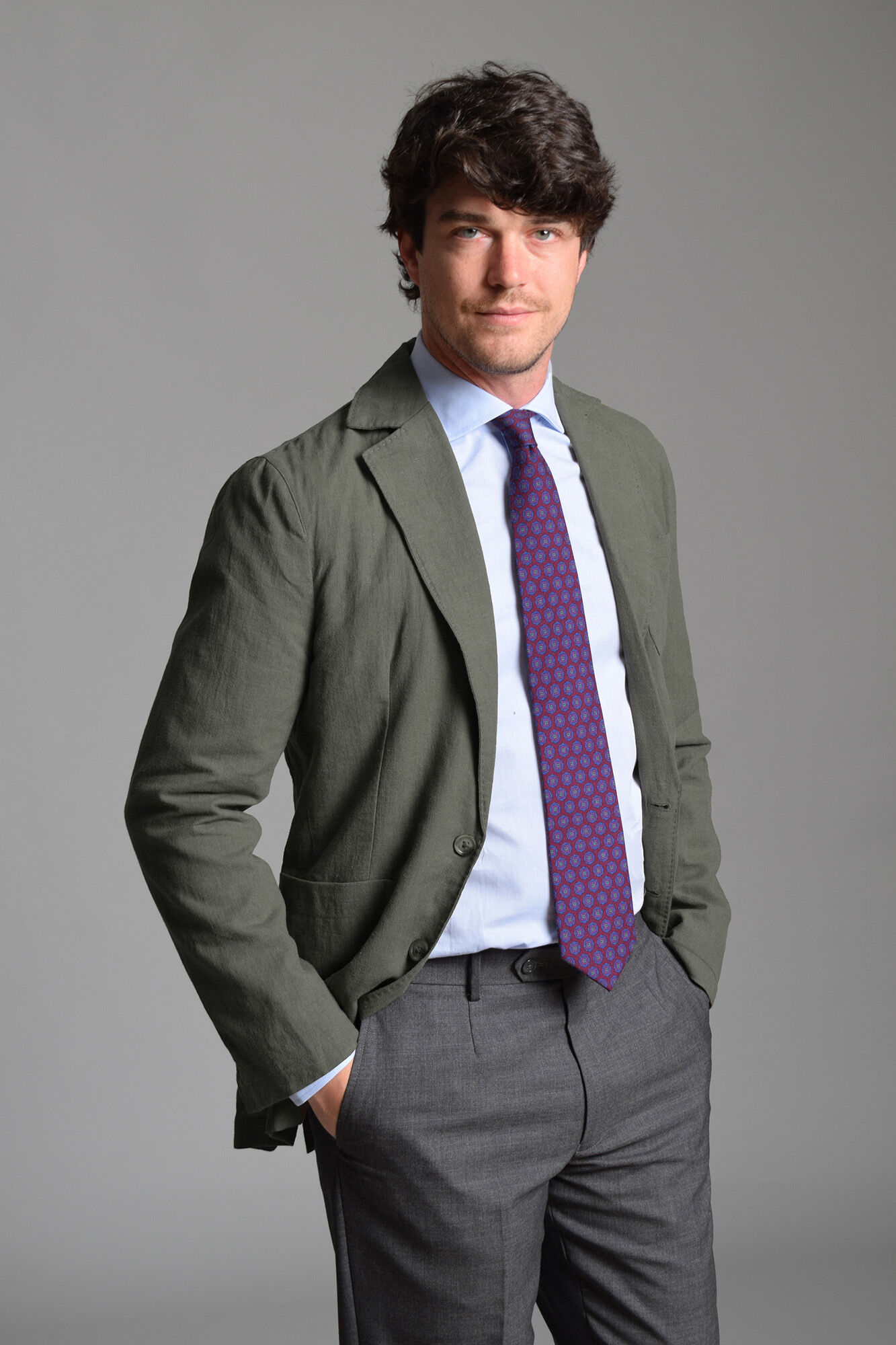 Cloking Blazer de linho Verde