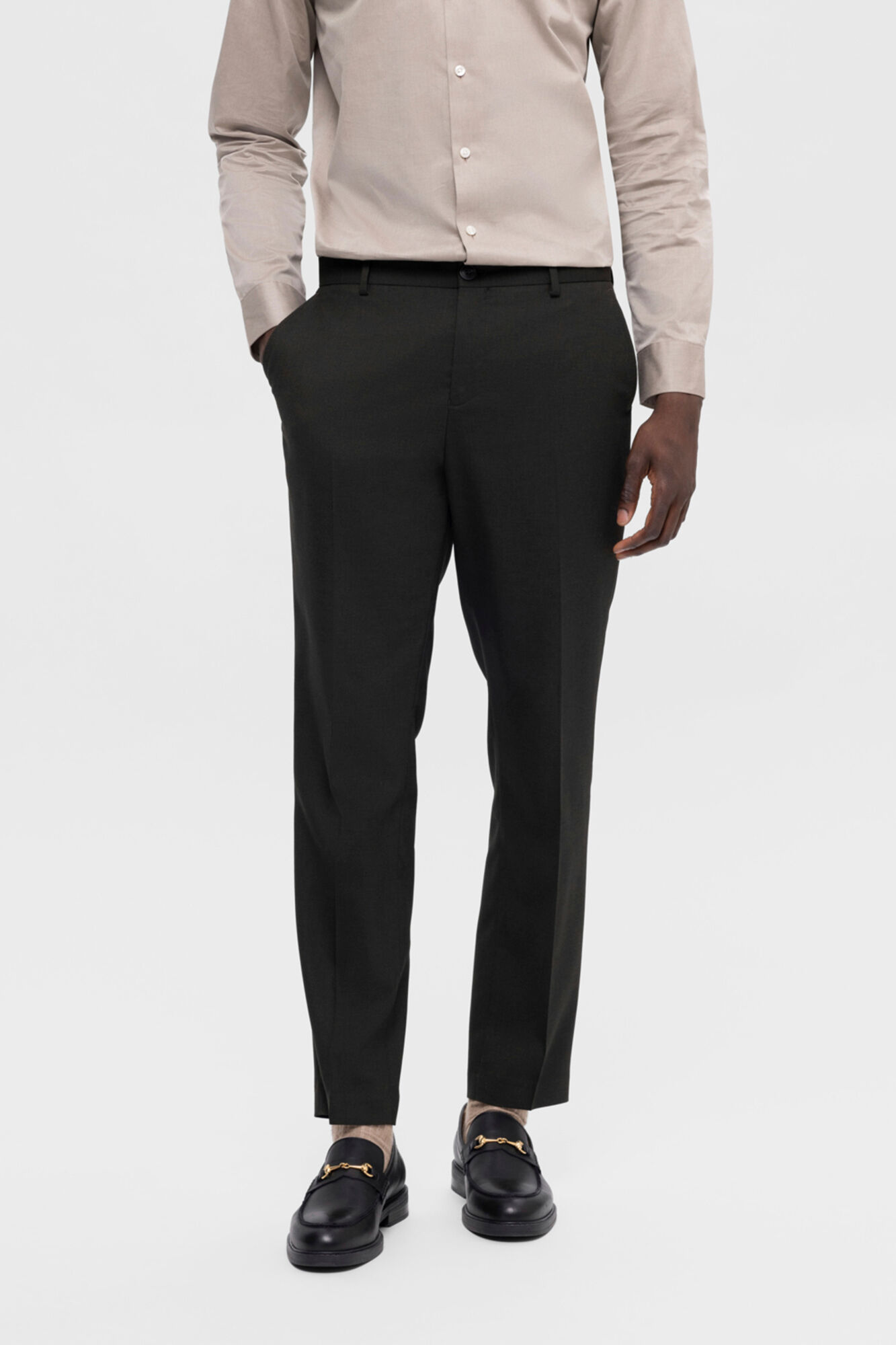 Selected Cal&ccedil;a de terno slim fit Verde
