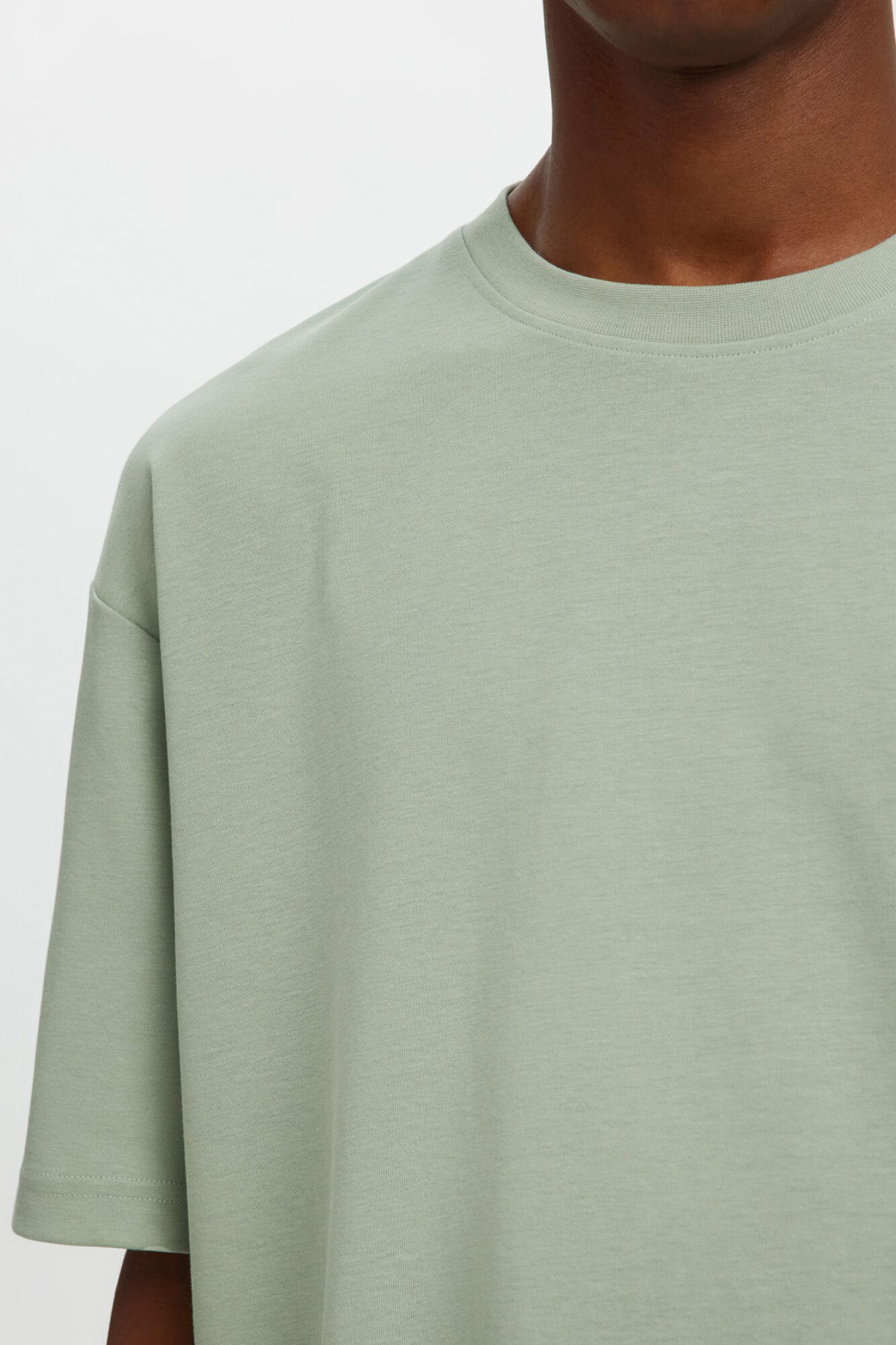 Selected T-shirt manga curta relax Verde