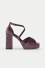 Azarey Velvet platform sandal Lilac