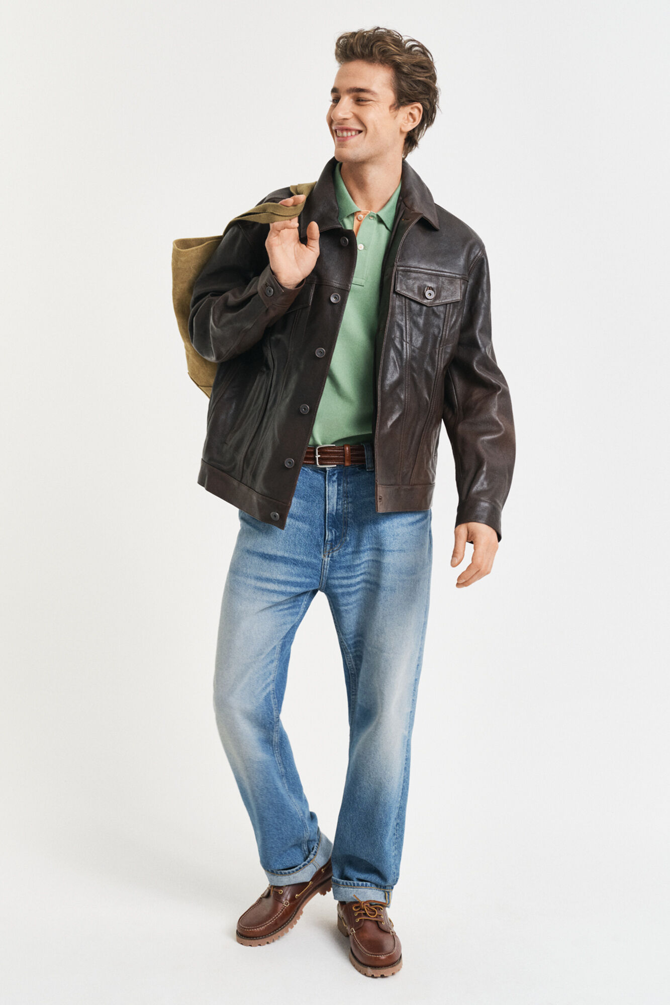 Gant Contrast piqu&eacute; polo Kaki