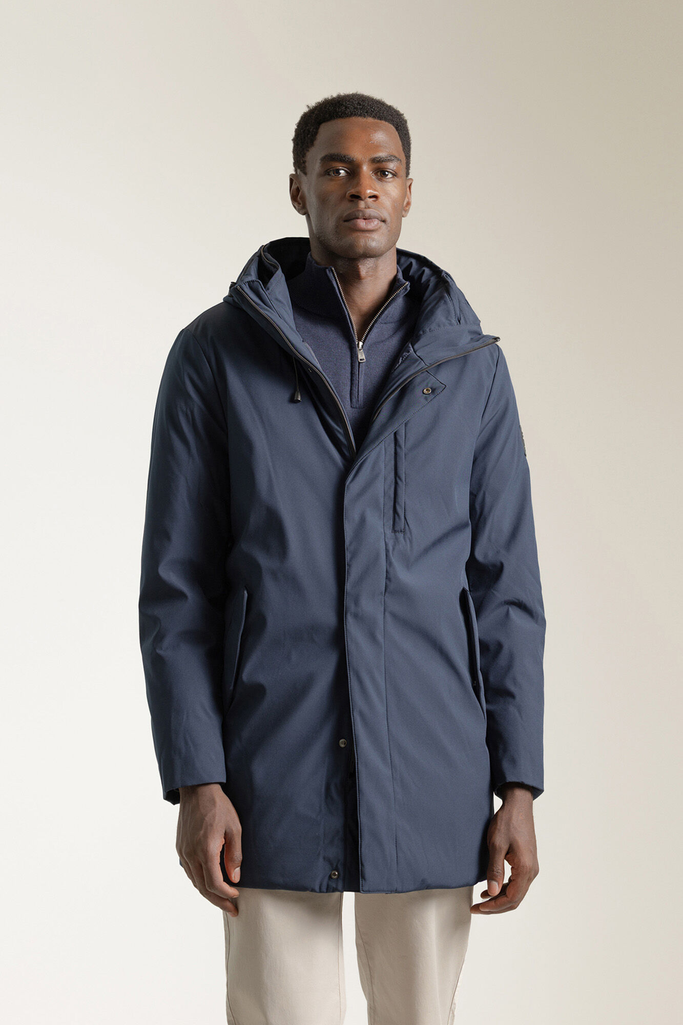 PuroEGO Technical parka with sand hood Navy