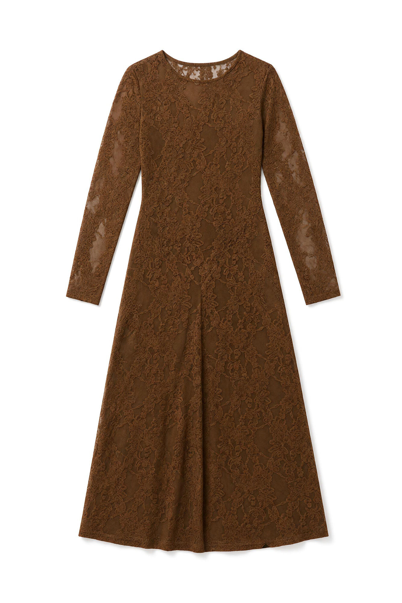 Slowlove Lace flared dress Camel