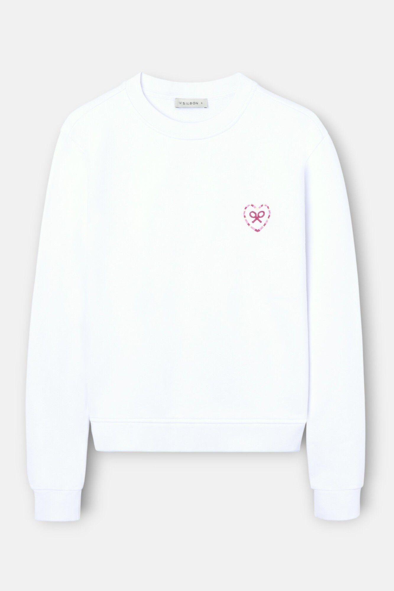 Silbon Sweatshirt feminina com cora&ccedil;&atilde;o love Branco