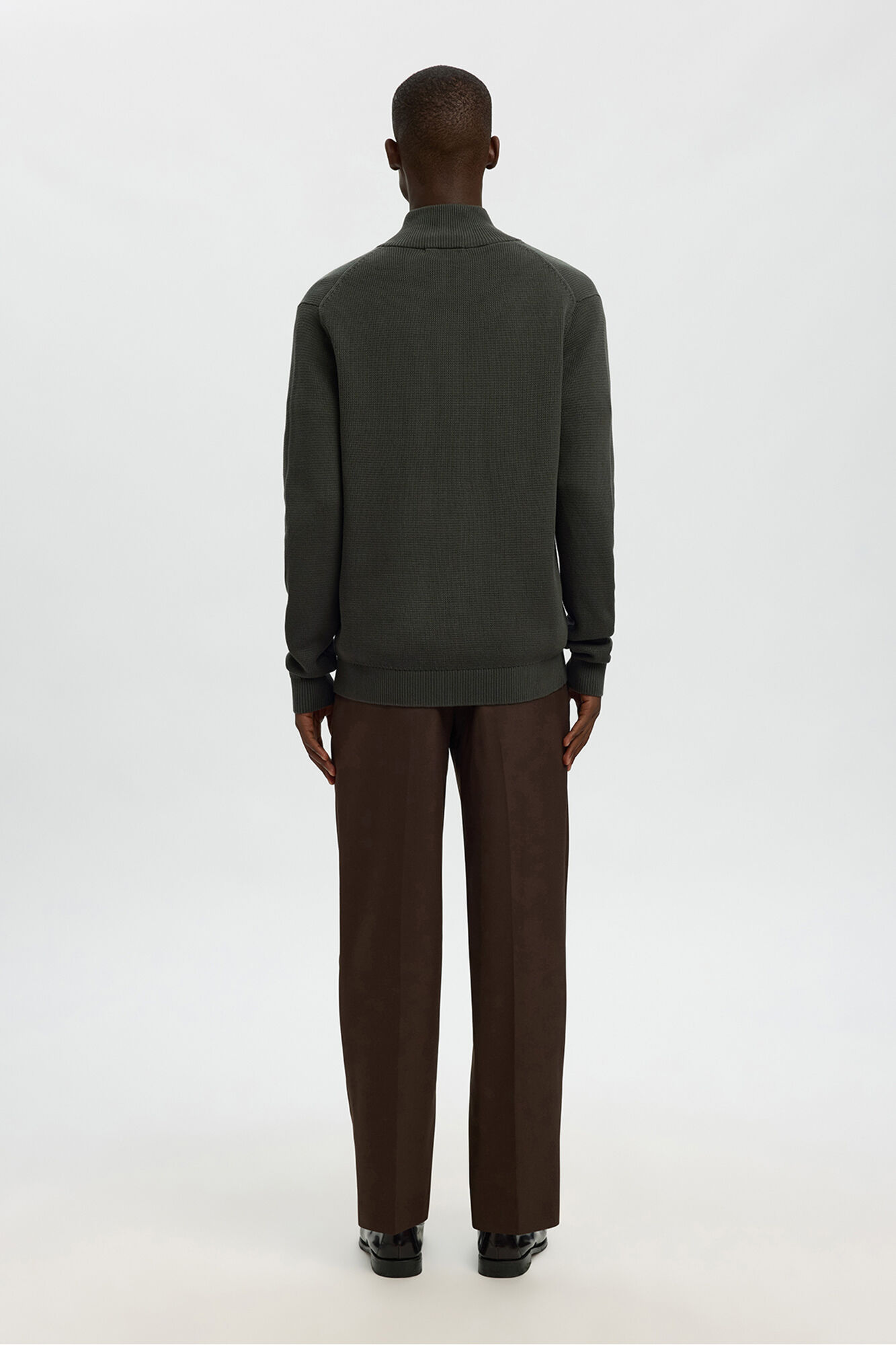 Selected 100% cotton cardigan Dark green