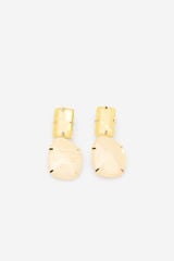 Cortefiel Resin stone earrings Yellow