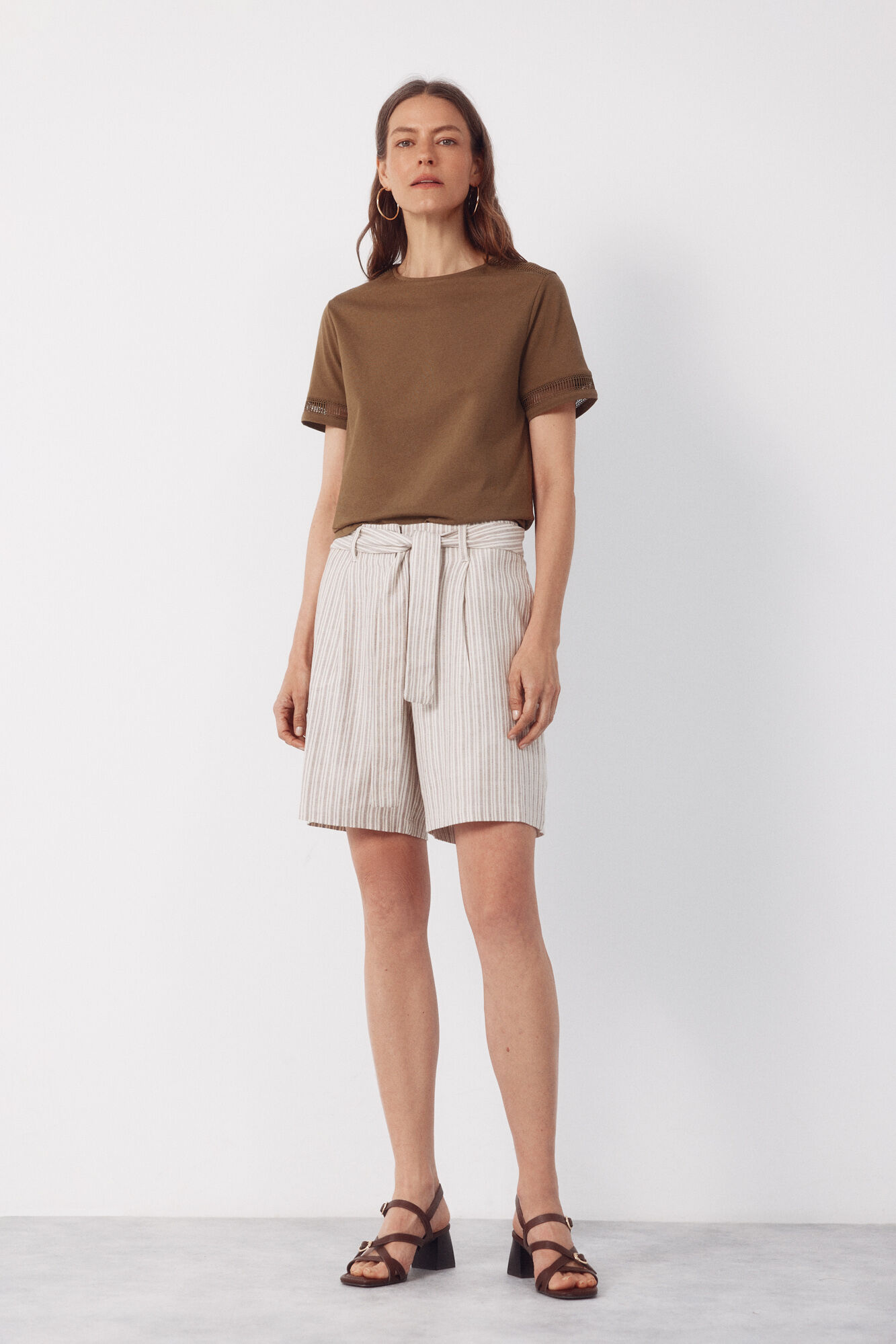 Cortefiel Linen bermuda shorts shorts