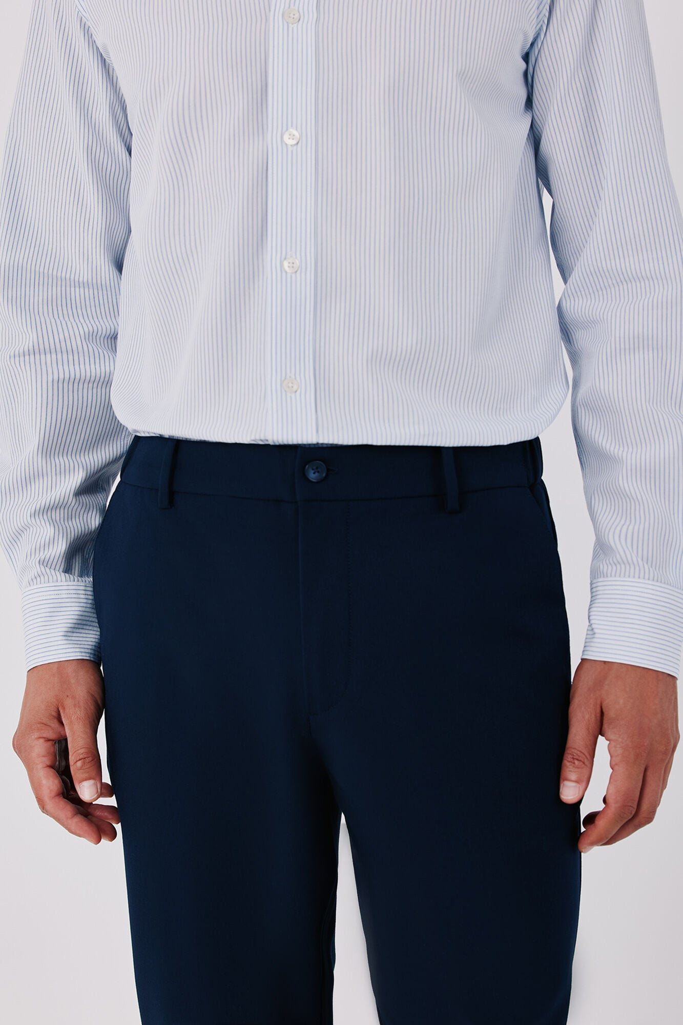 Cortefiel Comfortable elasticated tapered chinos Navy