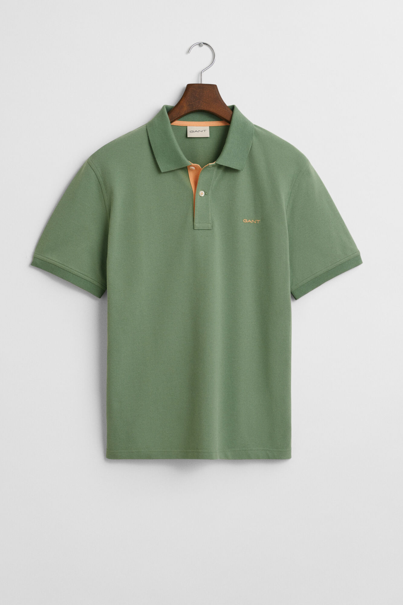 Gant Contrast piqu&eacute; polo Kaki