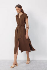 Cortefiel Vestido com cinto Verde