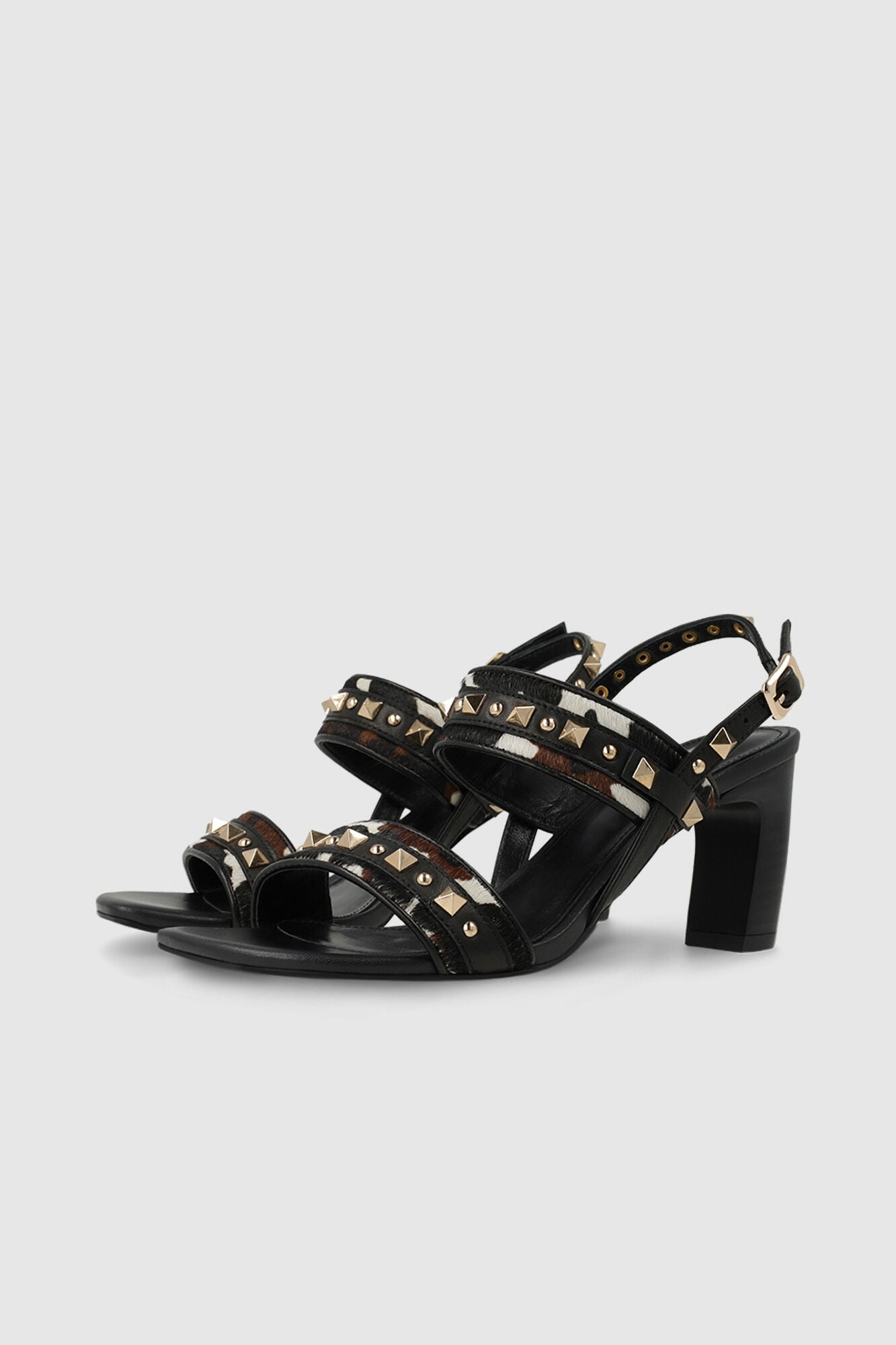 Lodi Sandalias en piel combinado efecto animal print