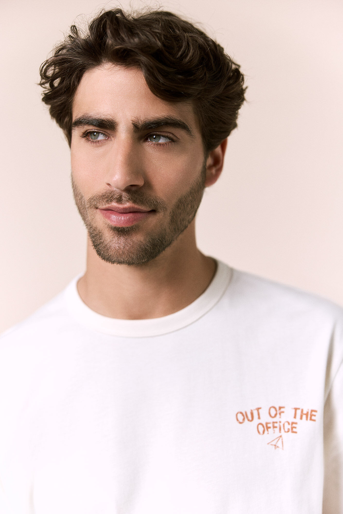 OOTO T-shirt gr&aacute;fica lavada Ecru