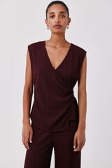 Cortefiel Top with clasp Maroon
