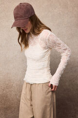 Slowlove Top encaje Marfil