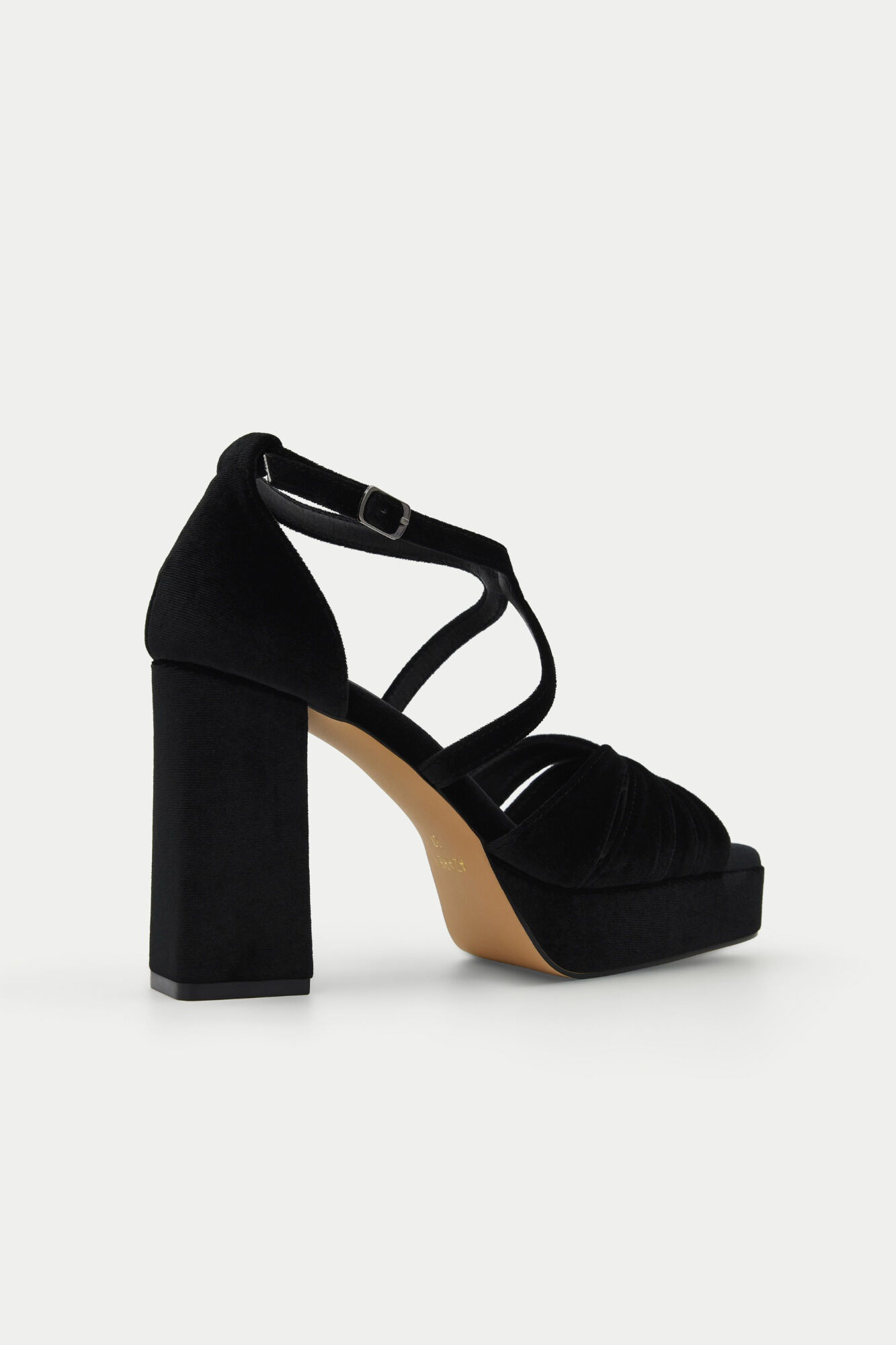 Azarey Velvet platform sandal Black