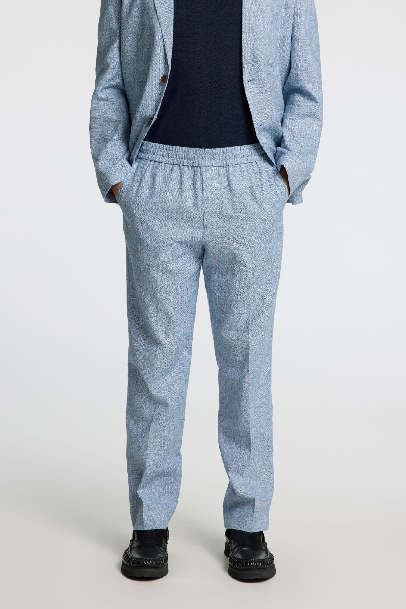 Selected Linen tailored trousers Dark green