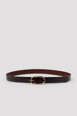 Cortefiel Animal print basic belt Dark brown