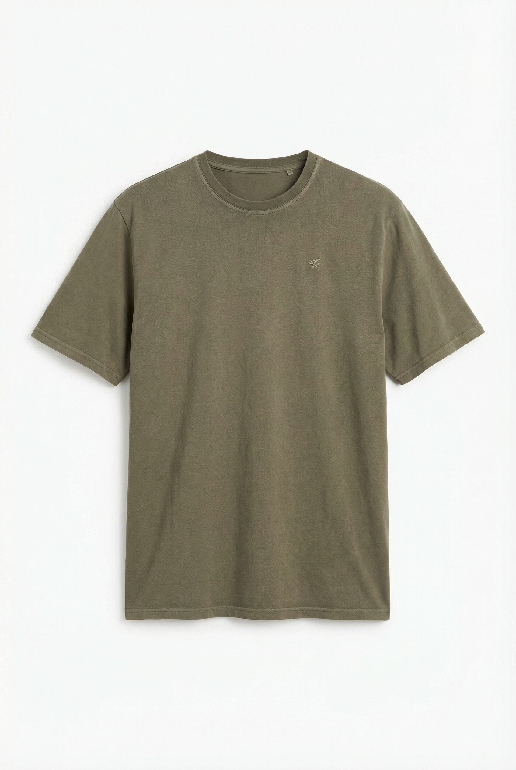 OOTO T-shirt b&aacute;sica lavada Verde