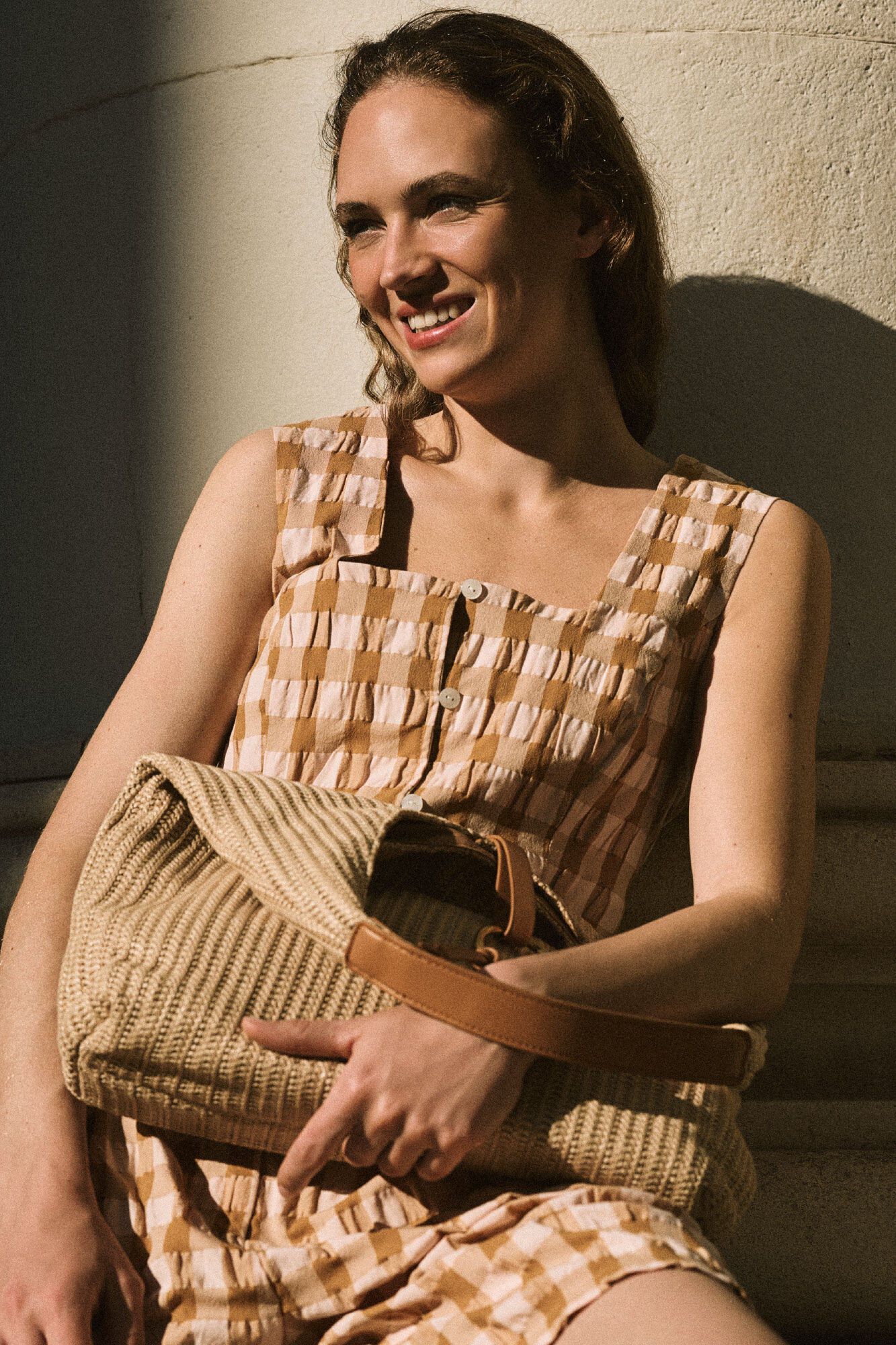 Cortefiel Vichy check top