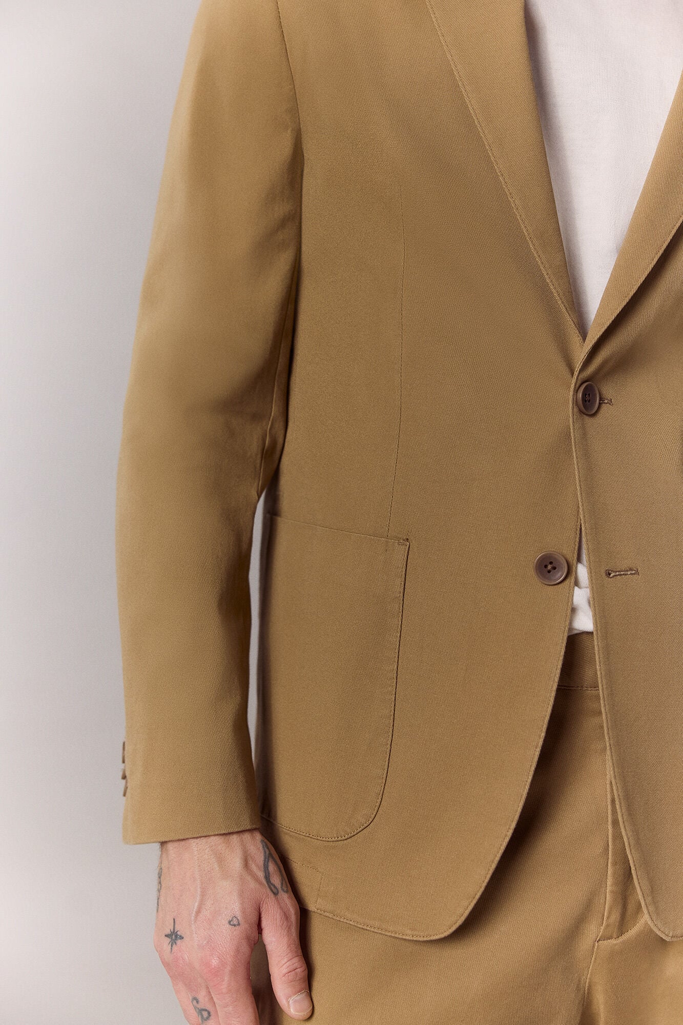 OOTO Blazer coordenado em algod&atilde;o Castanho