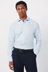 Cortefiel Slim fit easy-iron ottoman dress shirt Blue