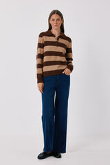 Cortefiel Striped soft polo shirt Nude