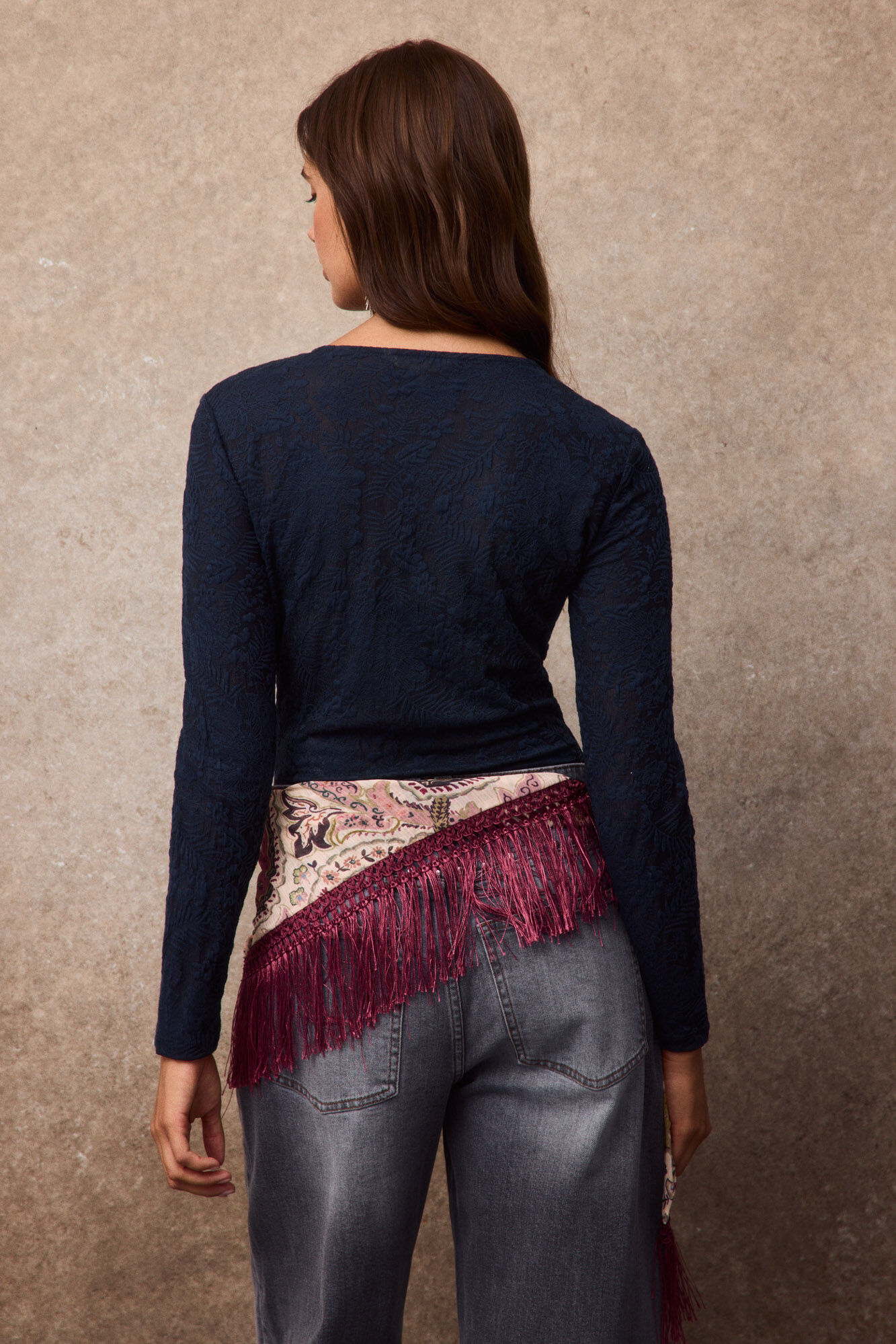 Slowlove Body de malha jacquard Azul