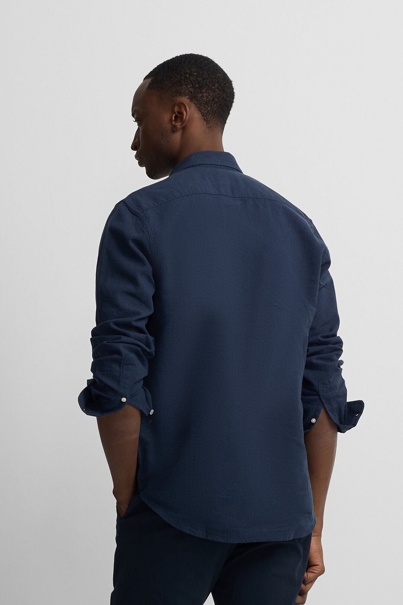 Silbon Camisa sport em linho Azul