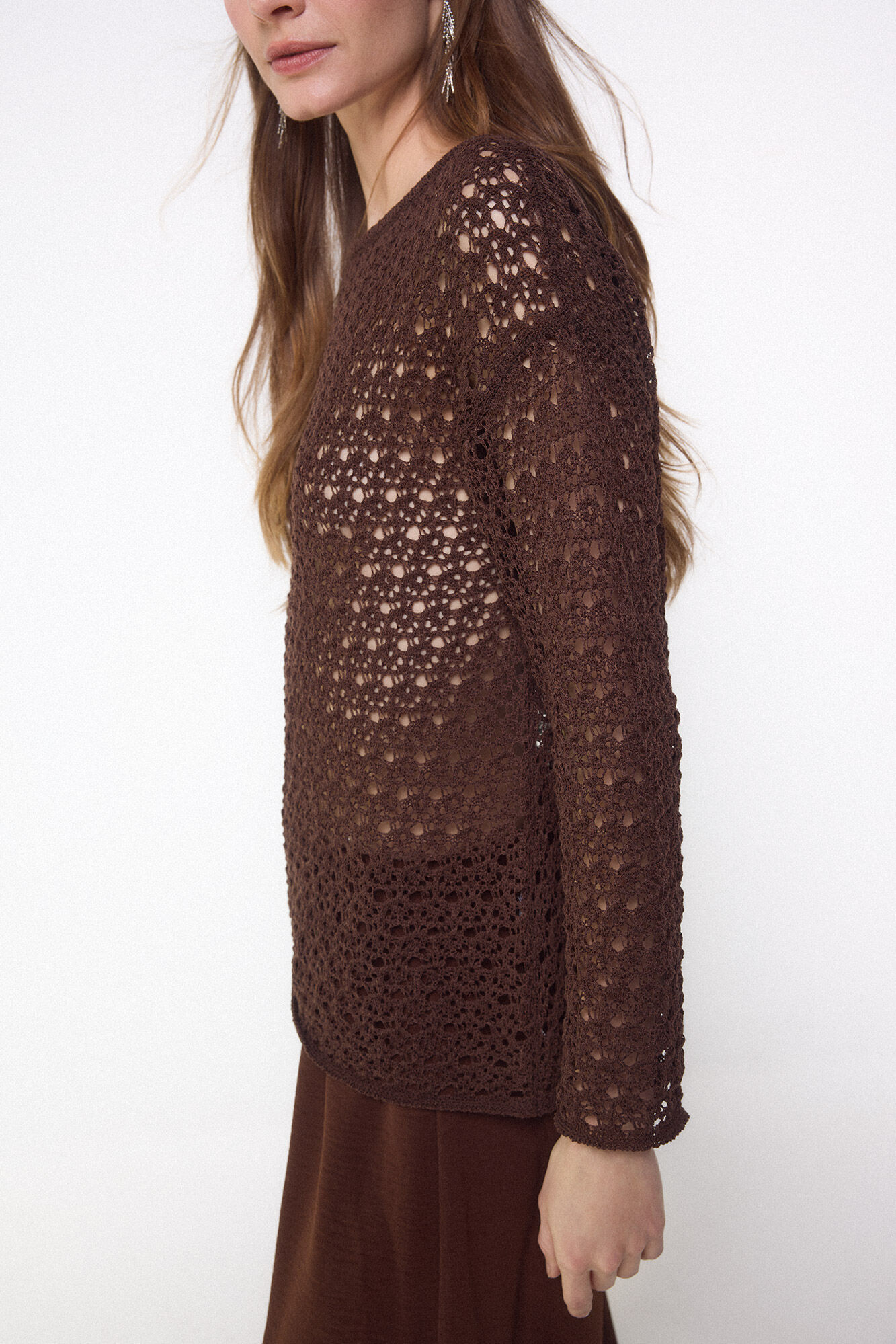 Slowlove Openwork knit jumper Dark brown