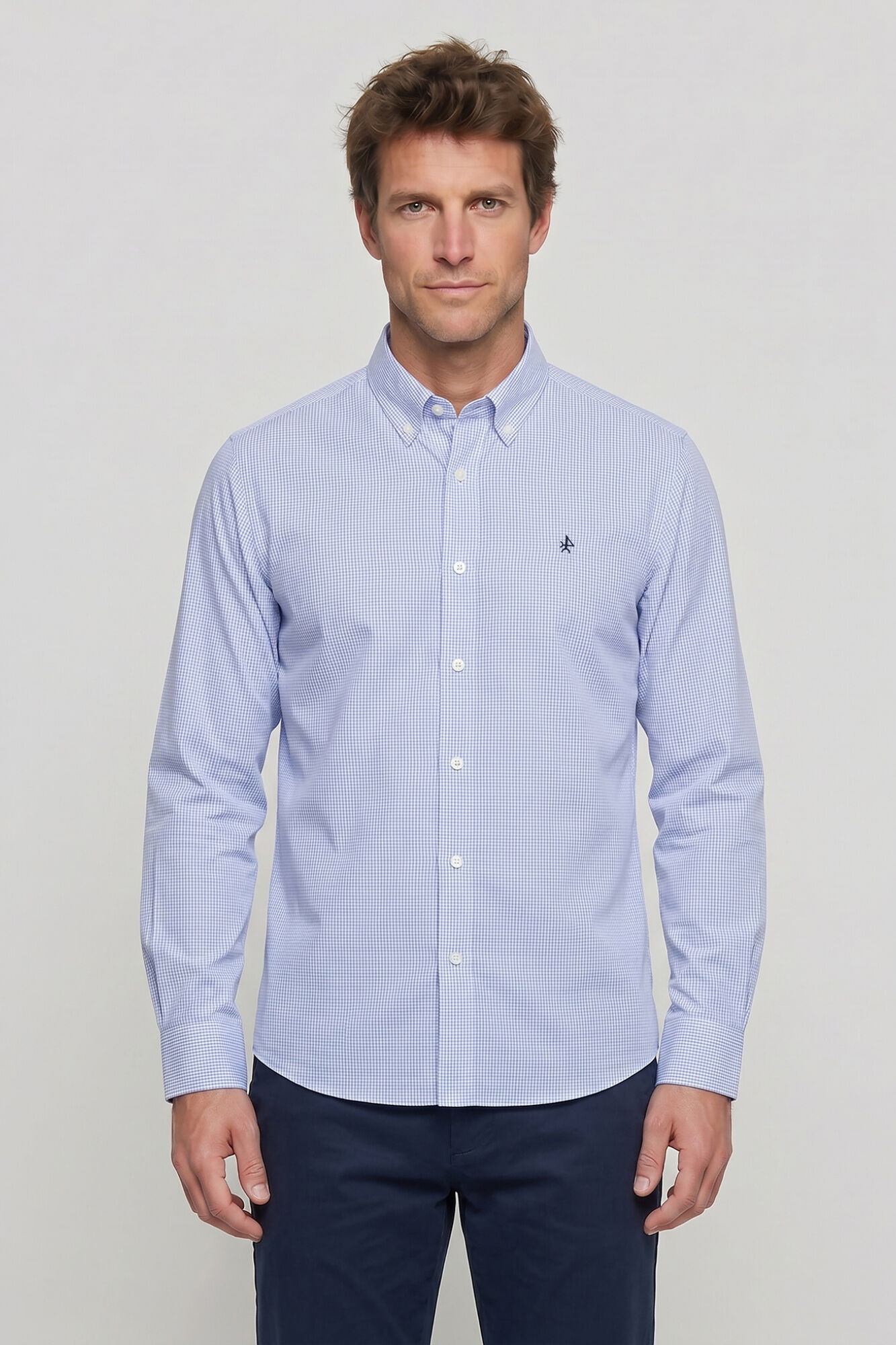 Valecuatro Camisa estampado vichy Azul