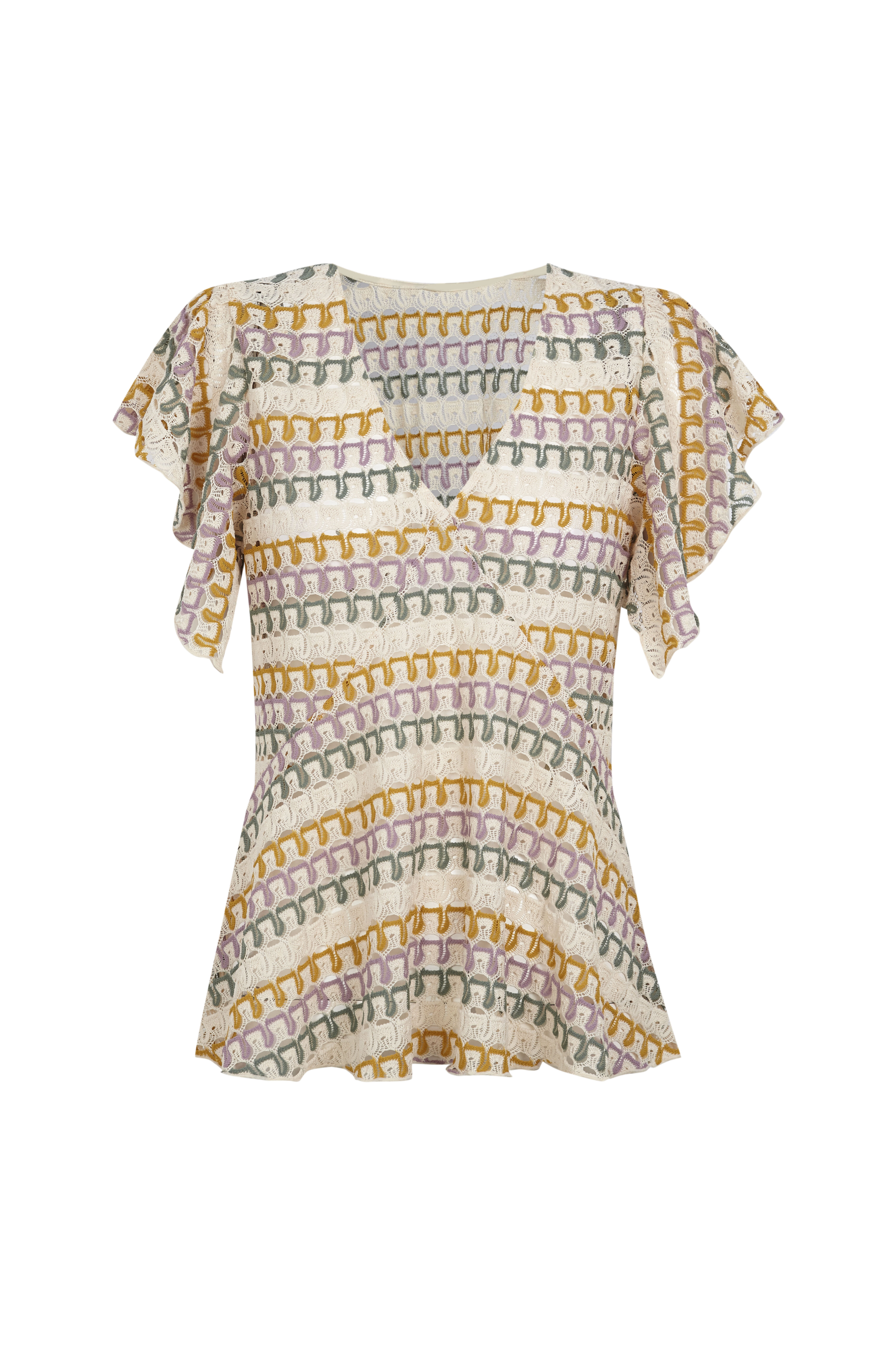 Slowlove Top estrutura multicolor Laranja