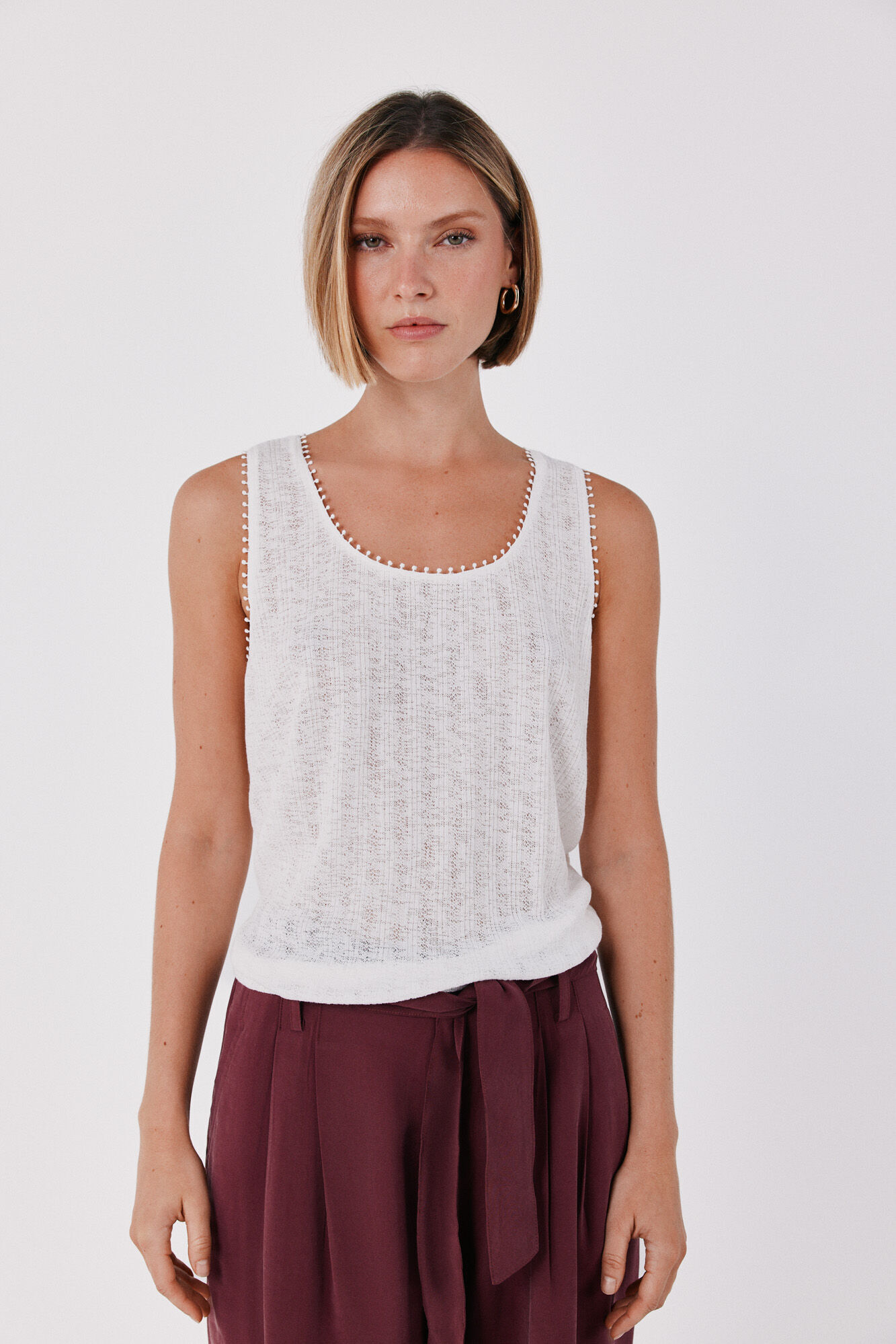Cortefiel Lace trim vest top