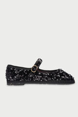 Flabelus Sequin Mary Jane Black