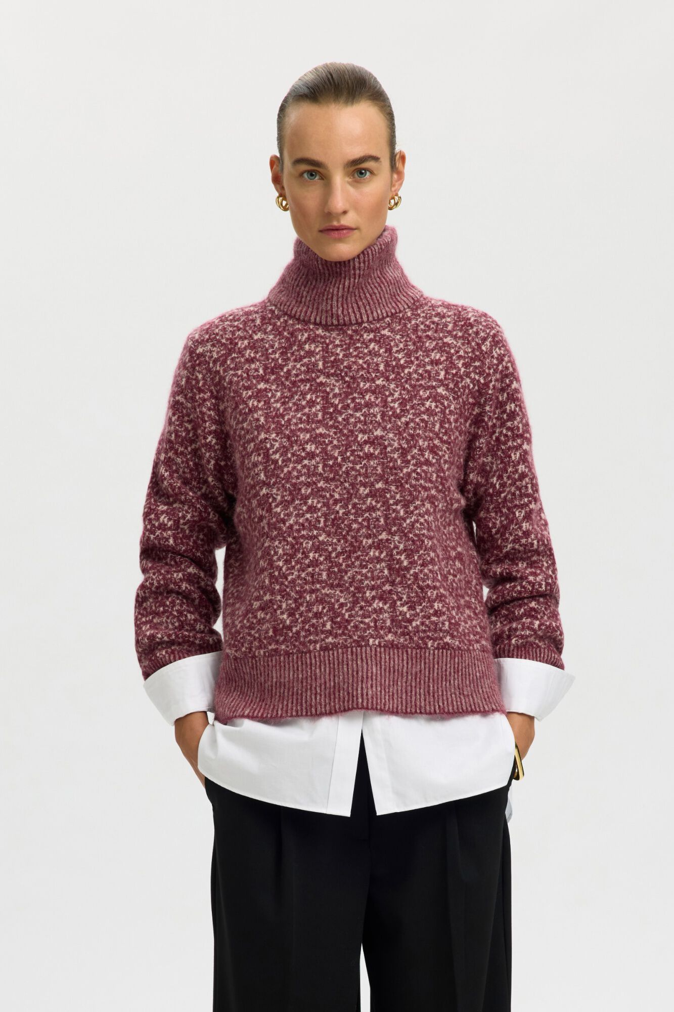 Selected Jersey cuello alto lana alpaca