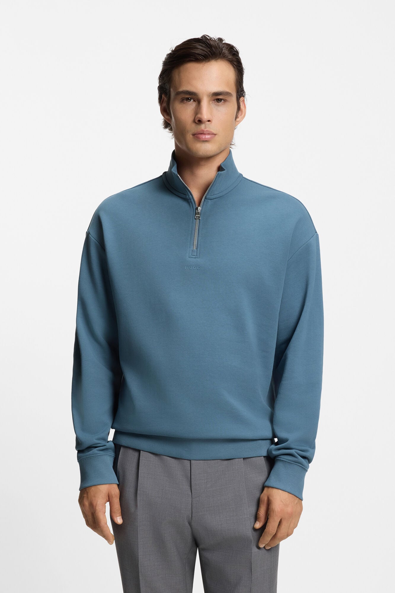 HUGO Sweatshirt with zip fastening Blue