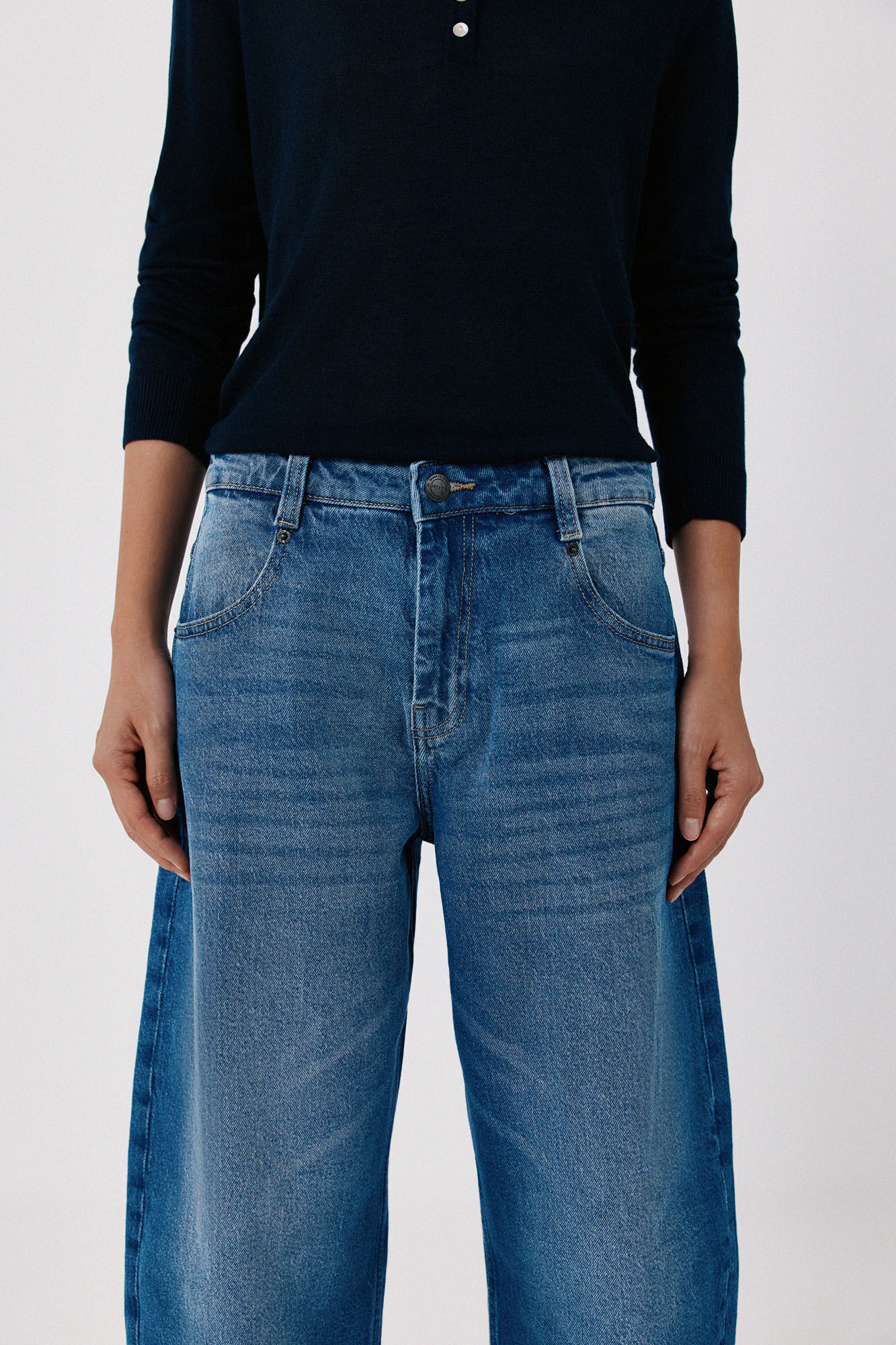 Cortefiel Barrel jeans Blue