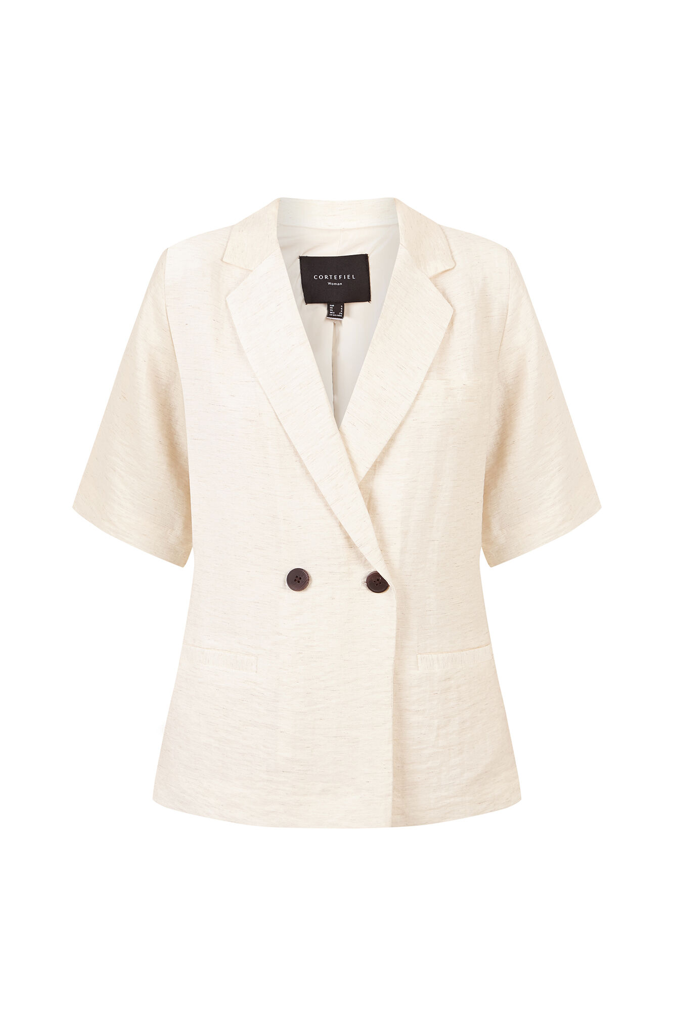 Cortefiel Women's short sleeve blazer Ivory
