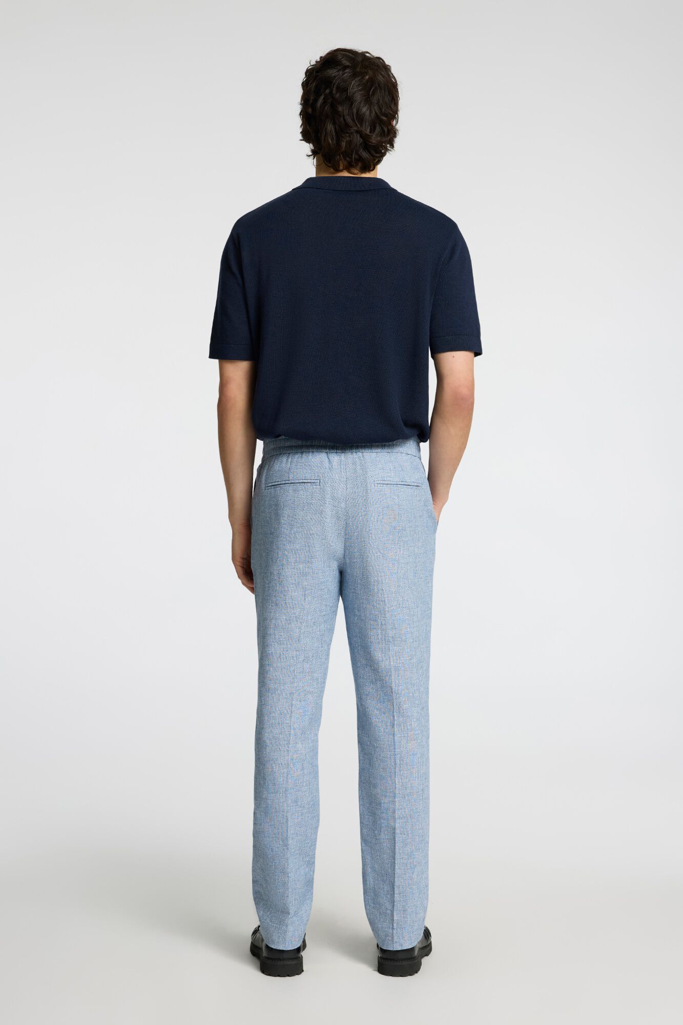 Selected Linen tailored trousers Dark green