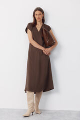 Cortefiel Ruched dress Brown