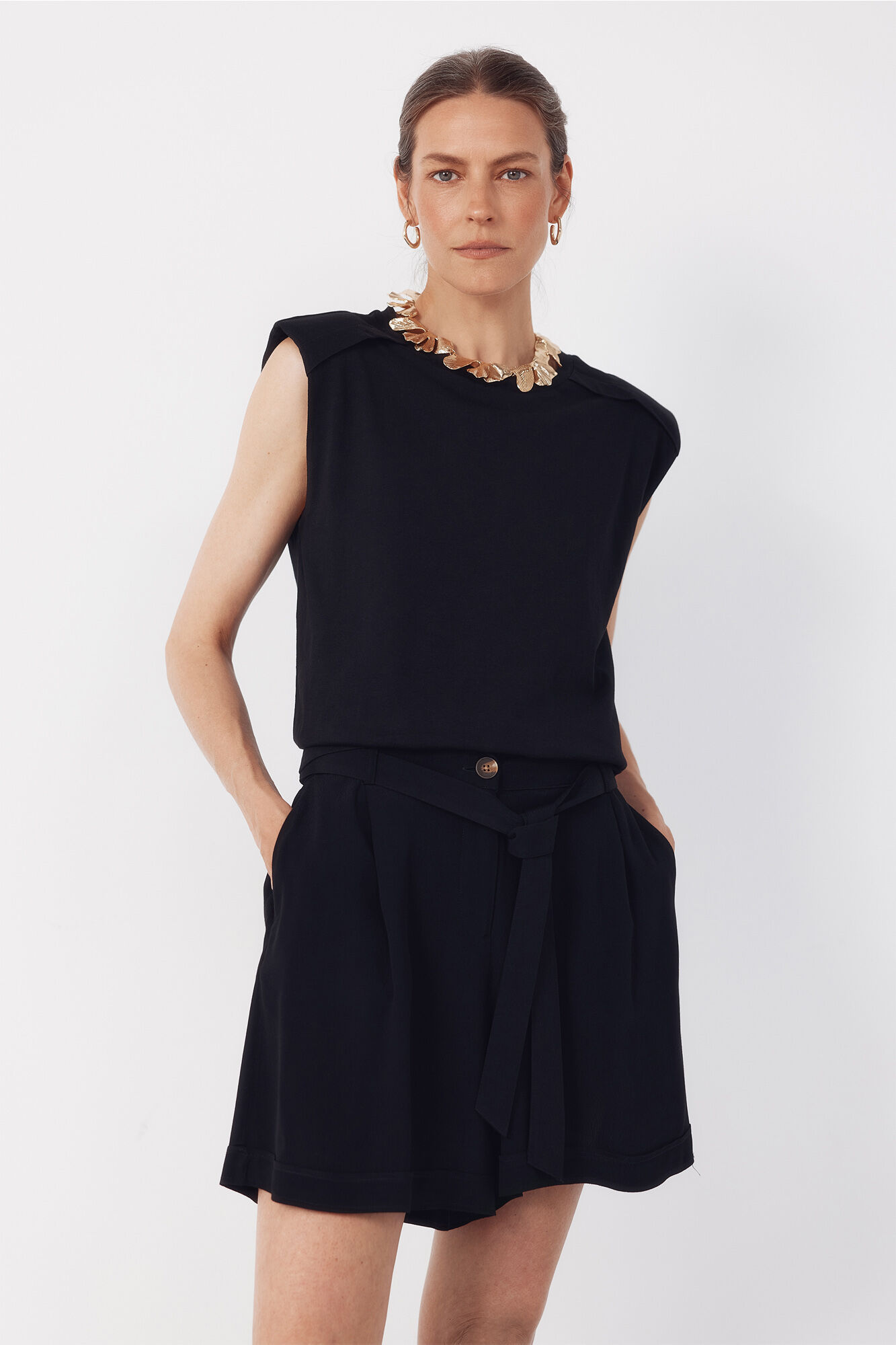 Cortefiel Fluid Bermuda shorts Black