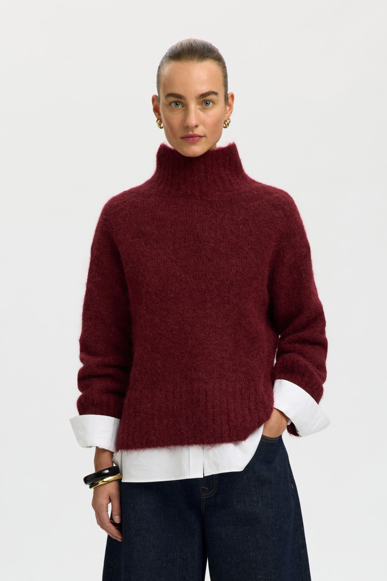 Selected Jersey alpaca cuello alto