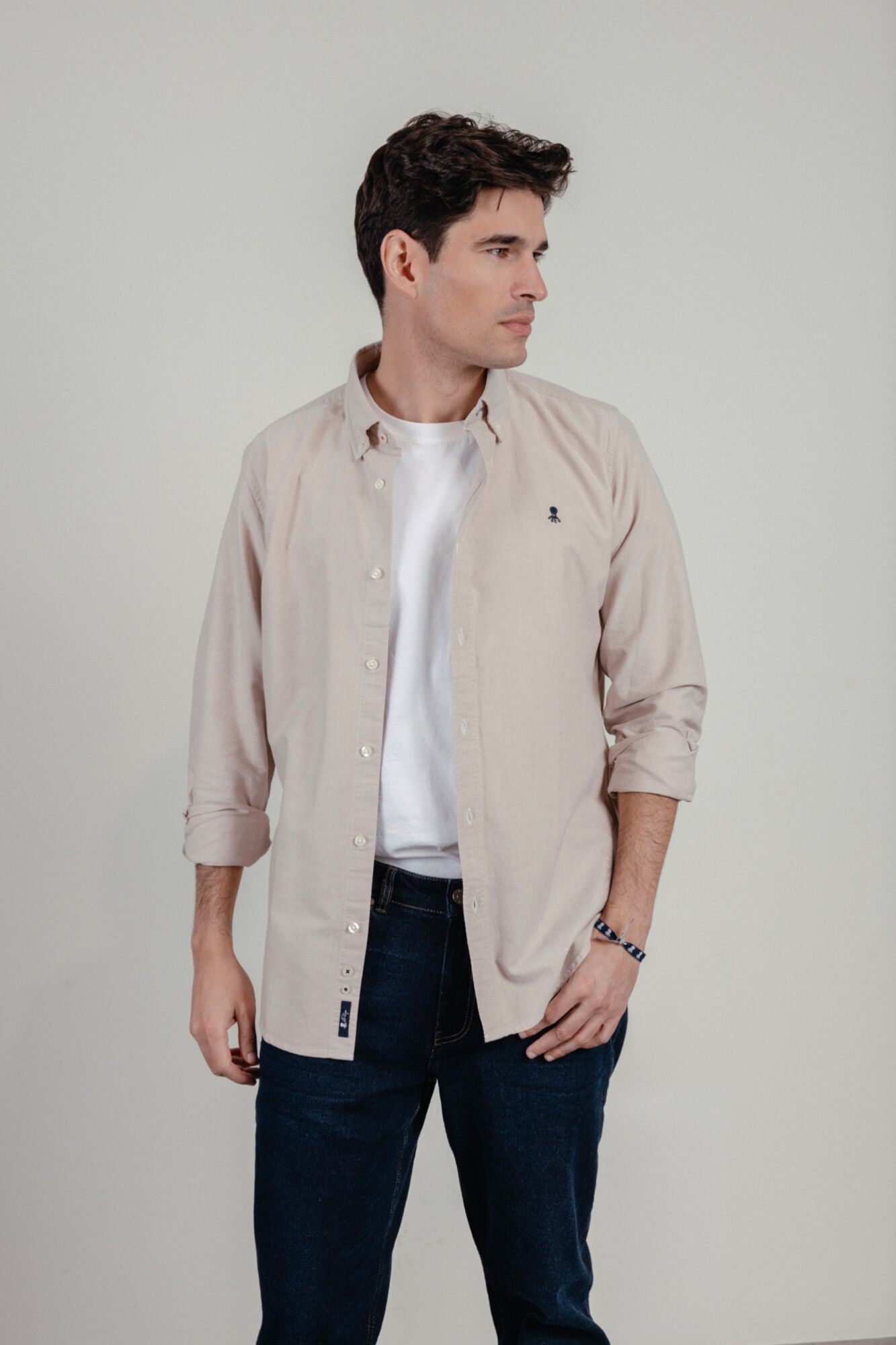 elPulpo Camisa casual oxford Castanho