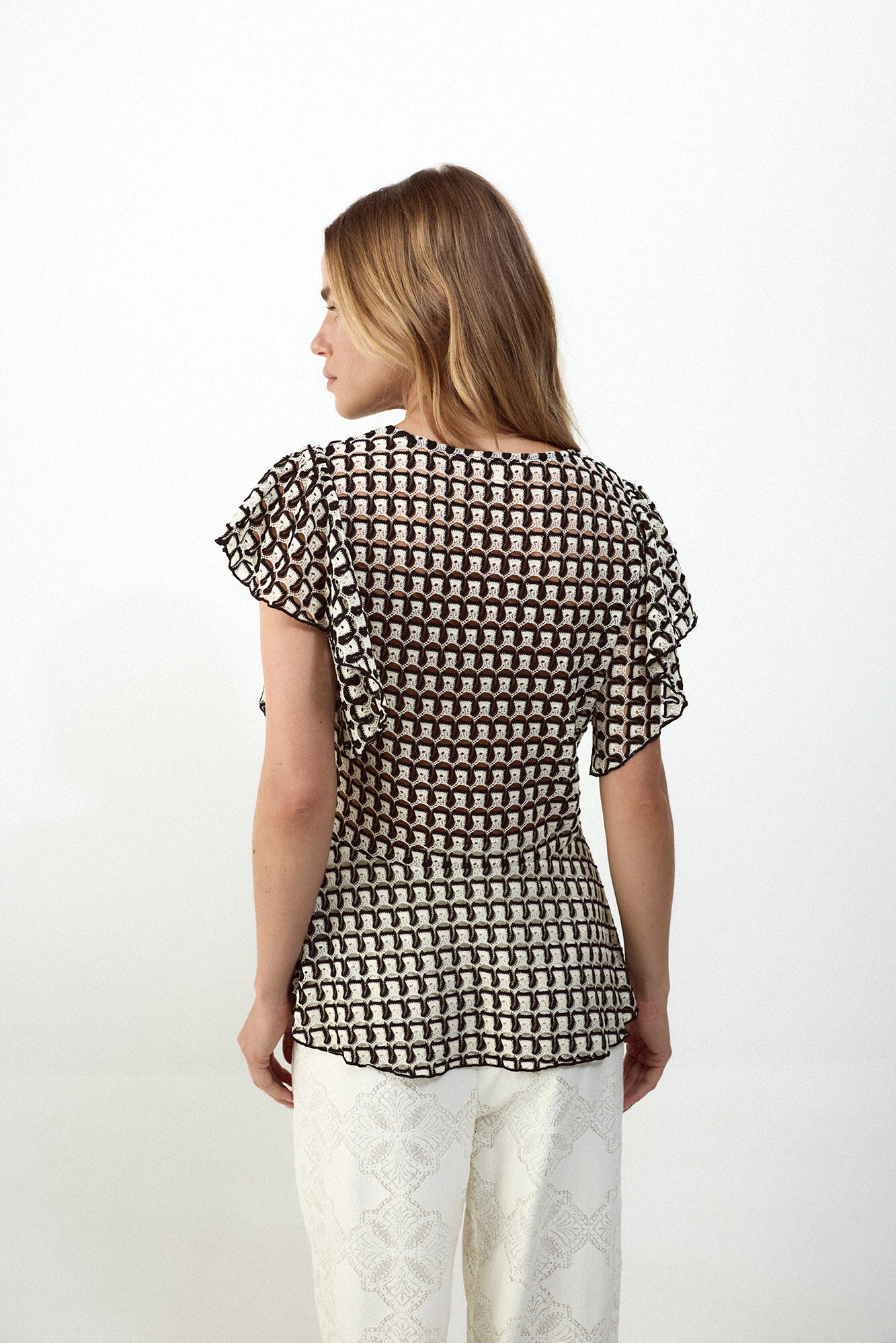 Slowlove Top estrutura multicolor Preto