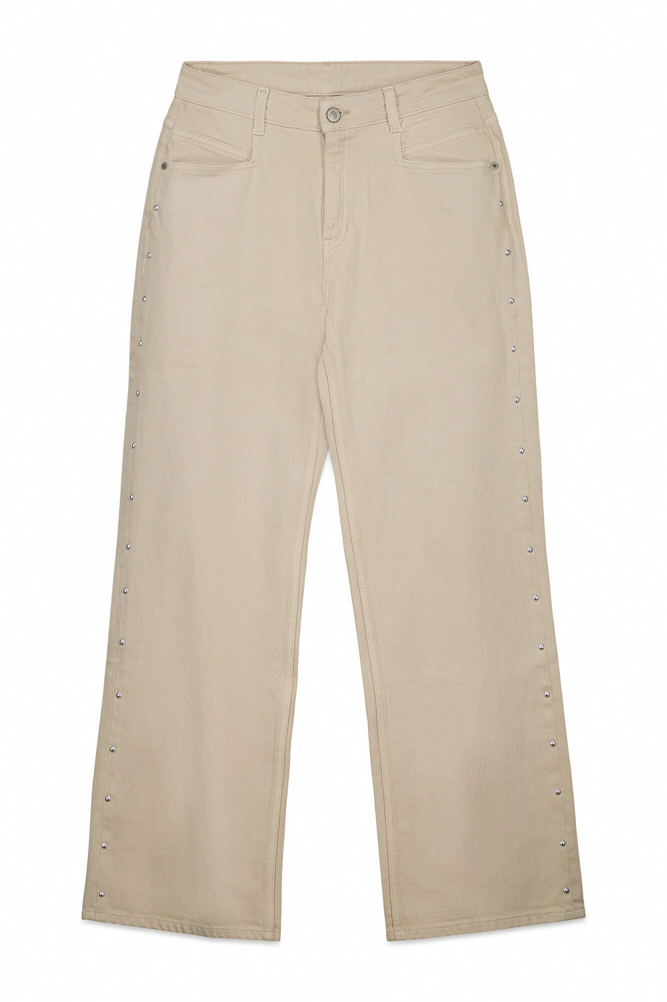 Slowlove Jeans com tachas Ecru