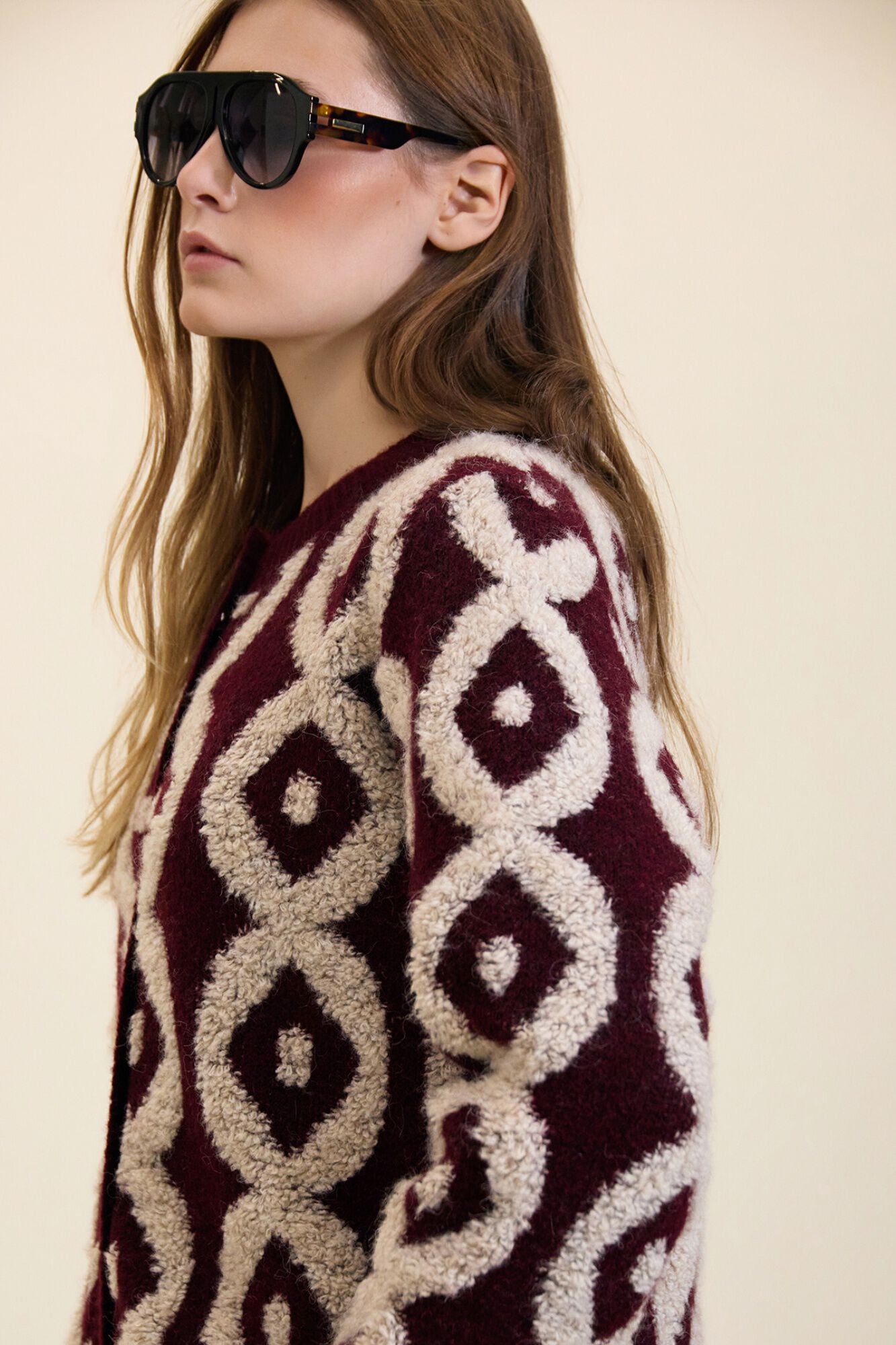 Meisie Cardigan com la&ccedil;ada em contraste Granada
