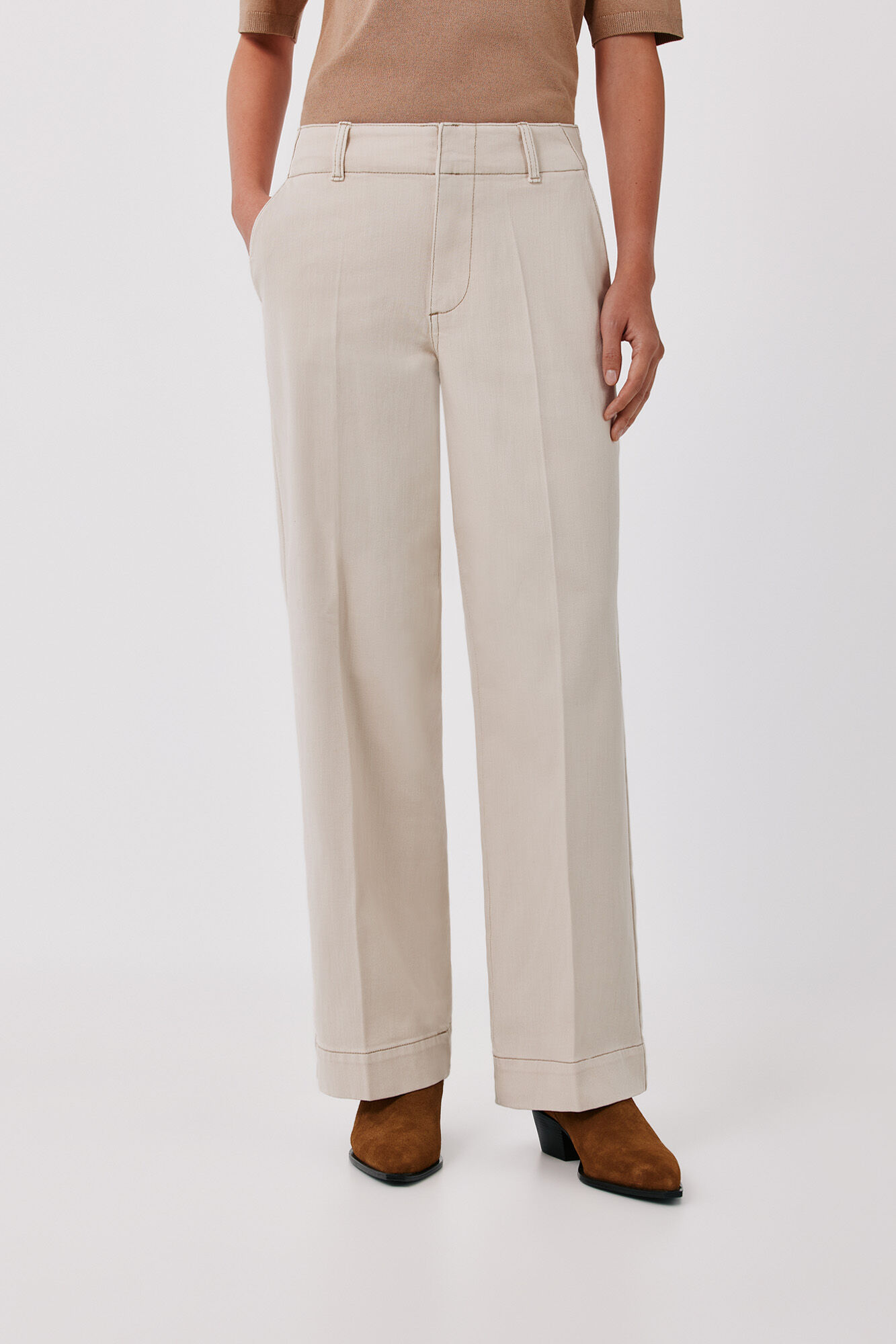 Cortefiel Straight formal jeans Ivory