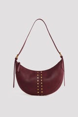 Cortefiel Crossbody bag with studs Maroon